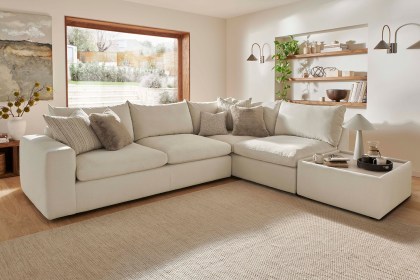 Toronto Fabric Large Corner Sofa Group with Wooden Stool Toronto Fabric Large Corner Sofa Group with Wooden Stool