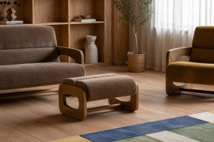 Gallery Direct Marco Footstool in Verona Sepia