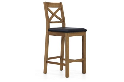 Salisbury Waxed Premium Oak Bar Stool with Seat Pad (Pair) Salisbury Waxed Premium Oak Bar Stool with Seat Pad (Pair)