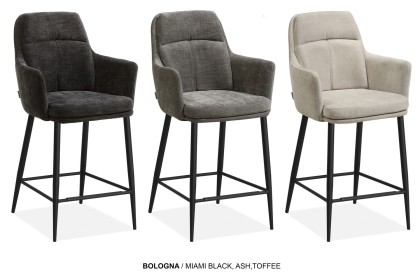 Bologna Fabric Bar Stool in Miami Ash (Pair) Bologna Fabric Bar Stool in Miami Ash (Pair)
