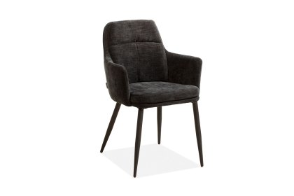 Donna Fabric Dining Chair in Miami Black (Pair)