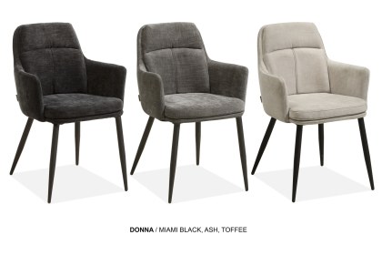 Donna Fabric Dining Chair in Miami Black (Pair) Donna Fabric Dining Chair in Miami Black (Pair)
