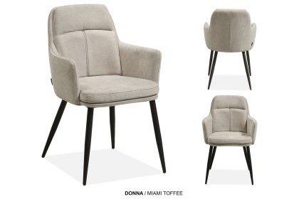 Donna Fabric Dining Chair in Miami Toffee (Pair) Donna Fabric Dining Chair in Miami Toffee (Pair)