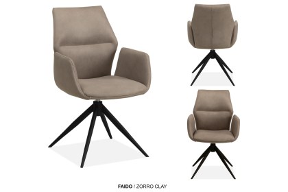 Faido Fabric Dining Chair in Toffee (Pair) Faido Fabric Dining Chair in Toffee (Pair)