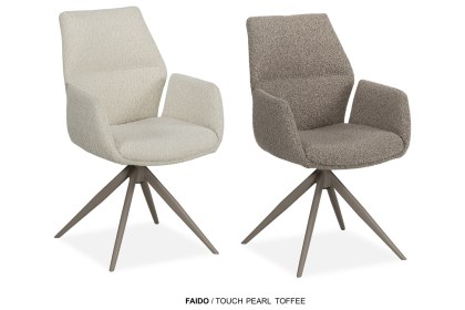 Faido Fabric Dining Chair in Touch Pearl (Pair)
