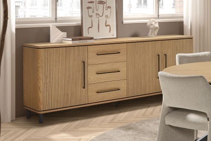 Medway Blond Oak Lamulux 240cm Wide Sideboard Medway Blond Oak Lamulux 240cm Wide Sideboard