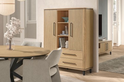 Medway Blond Oak Lamulux Wall Cabinet Display Cabinet
