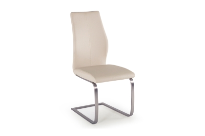 India Taupe Dining Chair with Brushed Steel Legs India Taupe Dining Chair with Brushed Steel Legs