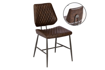 Dalton Quilted Dark Brown Dining Chair (Pair) Dalton Quilted Dark Brown Dining Chair (Pair)