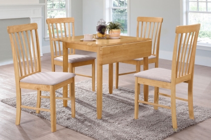 Alaska Oak Finish Square Drop Leaf Dining Table
