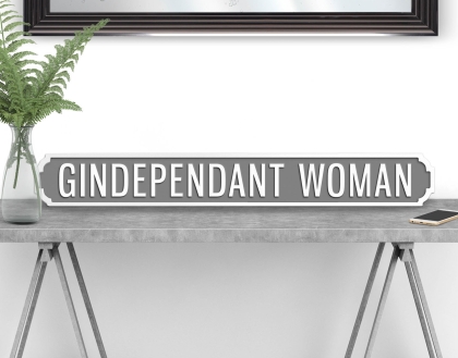 GINDEPENDANT WOMAN Vintage Road Sign / Street Sign GINDEPENDANT WOMAN Vintage Road Sign / Street Sign