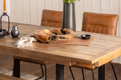 Nixon Reclaimed Wood 140-180cm Extending Dining Table Set & 4 Upholstered Wooden Chairs Nixon Reclaimed Wood 140-180cm Extending Dining Table Set & 4 Upholstered Wooden Chairs