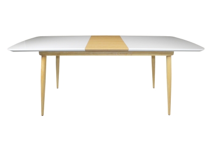 Princeton High Gloss White Large Extending Dining Table & 6 Dining Chairs