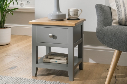 Chester Oak Painted Grey - Lamp Table 36x40cm| Moles Breath Grey