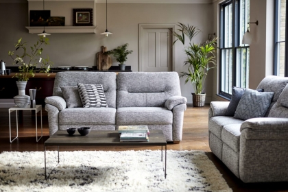 G Plan Seattle Fabric 2.5 Seater Sofa With Wood Feet