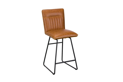Cooper Tan Leather Bar Chair (Pair)