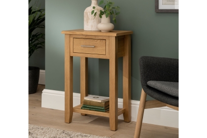 Chester Oak 1 Drawer Console Table 50cm Wide