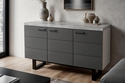 Forge Stone Effect Large Sideboard Stone Effect