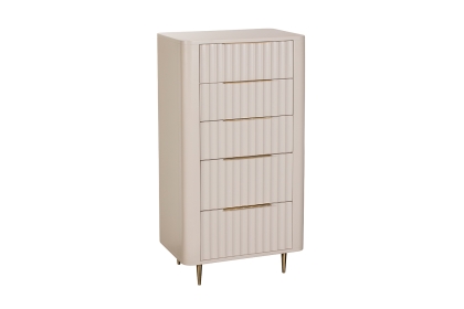 Lily Painted Mahogany 5 Drawer Tall Chest of Drawers
