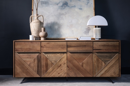 Hudson Solid Oak 4 Door Sideboard
