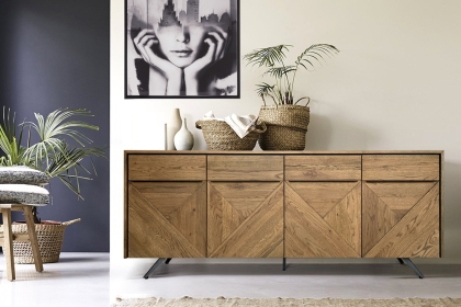 Hudson Solid Oak 4 Door Sideboard