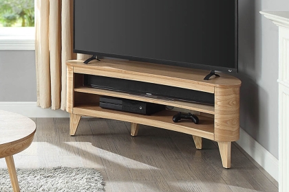 San Francisco Curved TV Stand - Oak