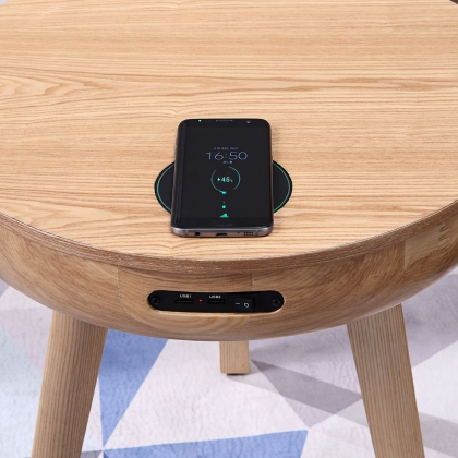 San Francisco Smart Lamp Table - Oak