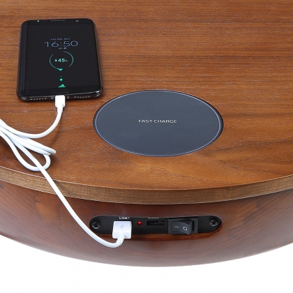 San Francisco Smart Lamp Table - Walnut