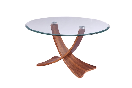 Siena Glass Coffee Table - Walnut