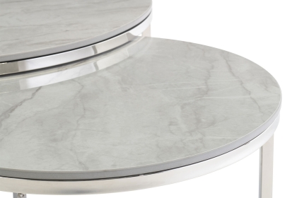 Houston Round Coffee Table Set in Vilas Grey