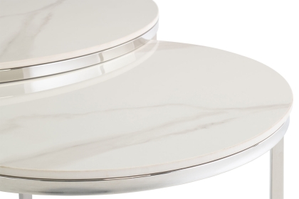 Houston Round Coffee Table Set in Italy White