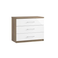 Calgary High-Gloss 3 Drawer Chest of Drawers