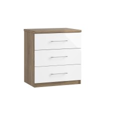Calgary High-Gloss 3 Drawer Midi Chest of Drawers