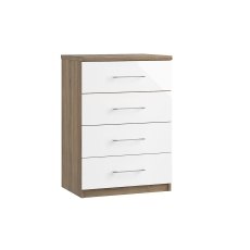 Calgary High-Gloss 4 Drawer Midi Chest of Drawers