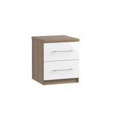 Calgary High-Gloss 2 Drawer Bedside Table