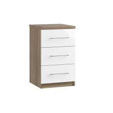 Calgary High-Gloss 3 Drawer Bedside Table