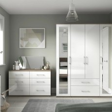 Calgary High-Gloss 8 Drawer Twin Chest of Drawers Calgary High-Gloss 8 Drawer Twin Chest of Drawers