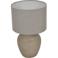 Baslow Etched Grey Large Ceramic Lamp with Shade