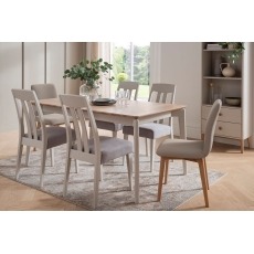 Vida Living Marlow Ext 125-165cm Dining Table Set in Cashmere Oak and Taupe Vida Living Marlow Ext 125-165cm Dining Table Set in Cashmere Oak and Taupe