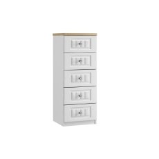 Panorama 5 Drawer Narrow Chest of Drawers