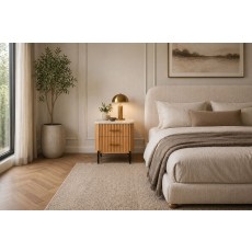 Reed Mango Wood & Marble 2 Drawer Bedside Table Reed Mango Wood & Marble 2 Drawer Bedside Table