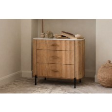 Reed Mango Wood & Marble 3 Drawer Chest of Drawers Reed Mango Wood & Marble 3 Drawer Chest of Drawers