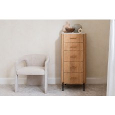 Reed Mango Wood & Marble 5 Drawer Tall Chest of Drawers Reed Mango Wood & Marble 5 Drawer Tall Chest of Drawers
