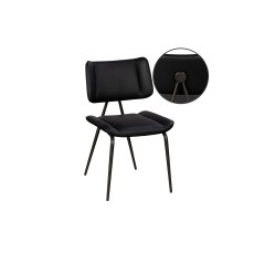 Jack Black Tan PU Leather Dining Chair with Industrial Legs (Pair)