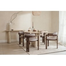 Ida Travertine Stone 120cm Round Dining Table with Cylindrical Legs Ida Travertine Stone 120cm Round Dining Table with Cylindrical Legs