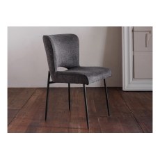Maya Linen Dining Chair in Dark Grey (Pair)