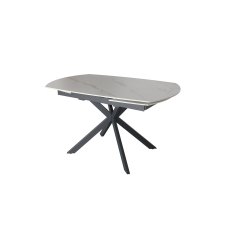 Sintered Stone 140-200cm Twist Extending Dining Table in White Sintered Stone 140-200cm Twist Extending Dining Table in White