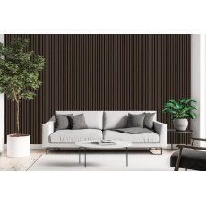 Pack of 2 - Dark Oak Decorative Acoustic Slat Wall Panel - 2400mm x 600mm