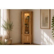 Devon 100% Solid Oak Corner Display Cabinet Devon 100% Solid Oak Corner Display Cabinet
