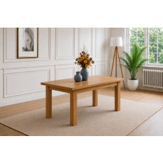 Devon 100% Solid Oak 4'4" Extendable Dining Table (2 Leaf)